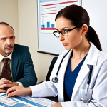 **Image of a financial health checkup for a business:** A doctor examining a patient (representing a business) with stethoscopes, charts, and financial reports in the background. The overall tone should be professional and slightly humorous, like a routine checkup.