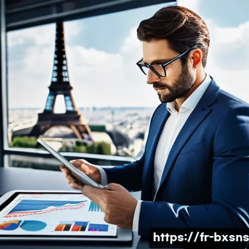 M A 출구 전략의 단계별 접근법 - A sophisticated French entrepreneur in a modern office setting, thoughtfully reviewing detailed fina...