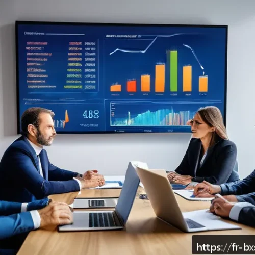 Home 17 M A를 통한 비즈니스 출구 전략 설계 - A professional business meeting scene in a modern French office, featuring diverse executives analyz...